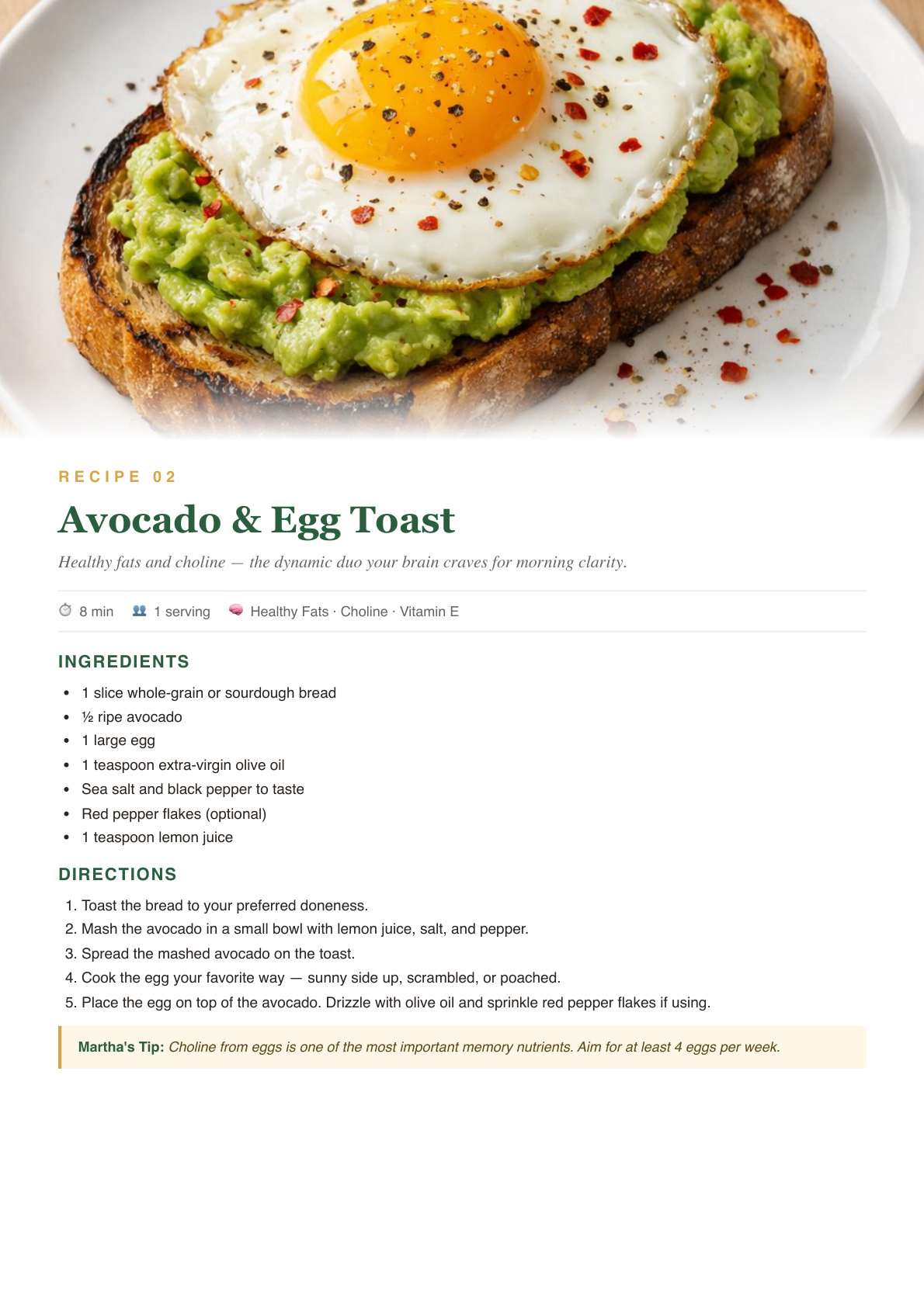 Avocado & Egg Toast recipe
